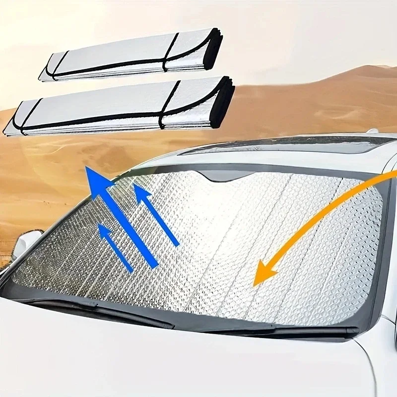 1 Piece of Car Sunshade With Heat Insulation and Sun Protection. Car Front Windshield With Suction Cup Sunshade Amagi