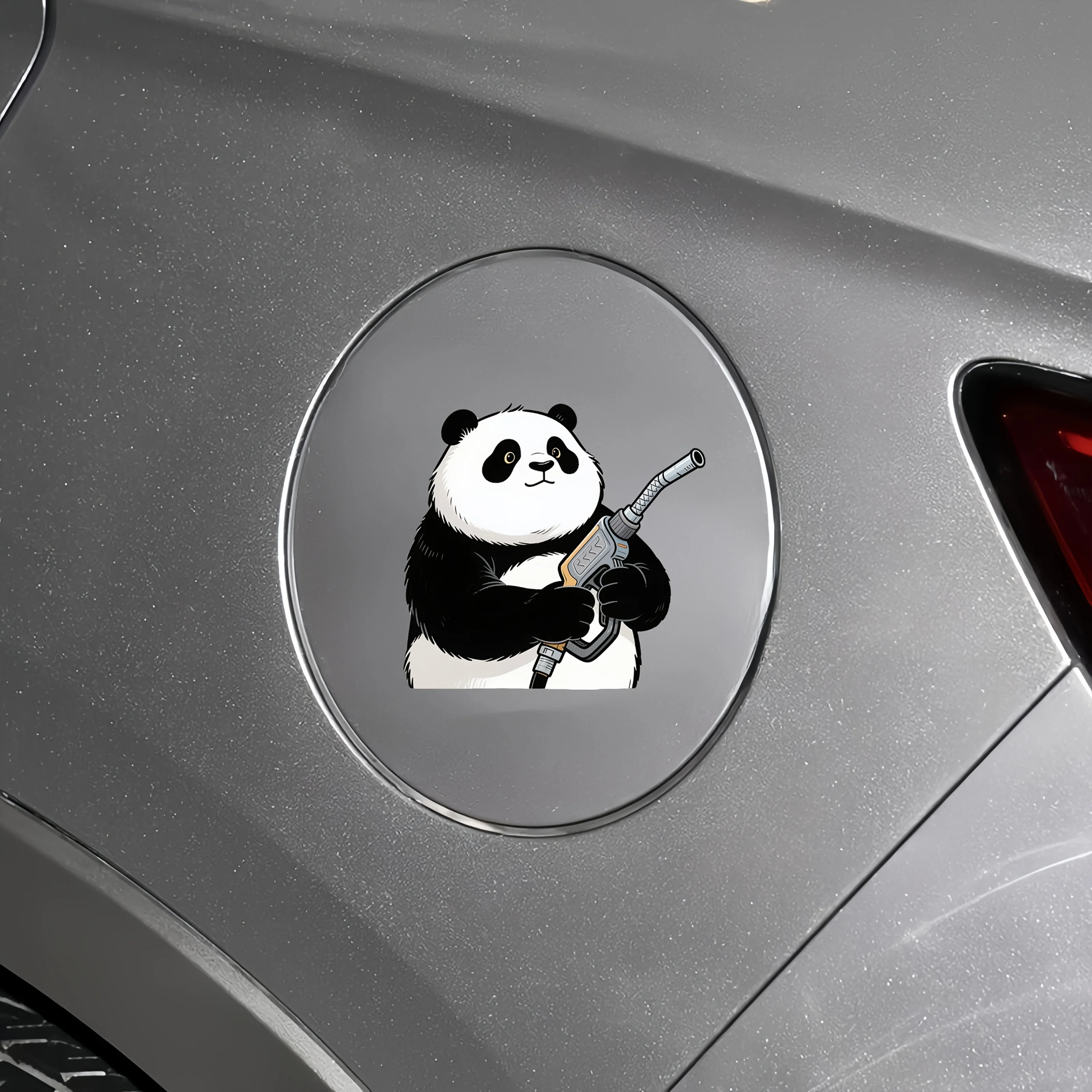 

1PC "Panda with Fuel Nozzle" Sticker, Cute Decal for Car Fuel Tanks, Laptops, Phone Cases & Skateboards