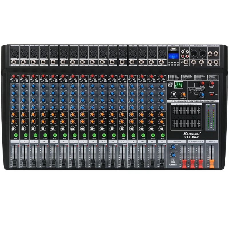 16 Channles Professional Audio Mixer 8/12 Channels DJ Mixing Console For Live Show Events