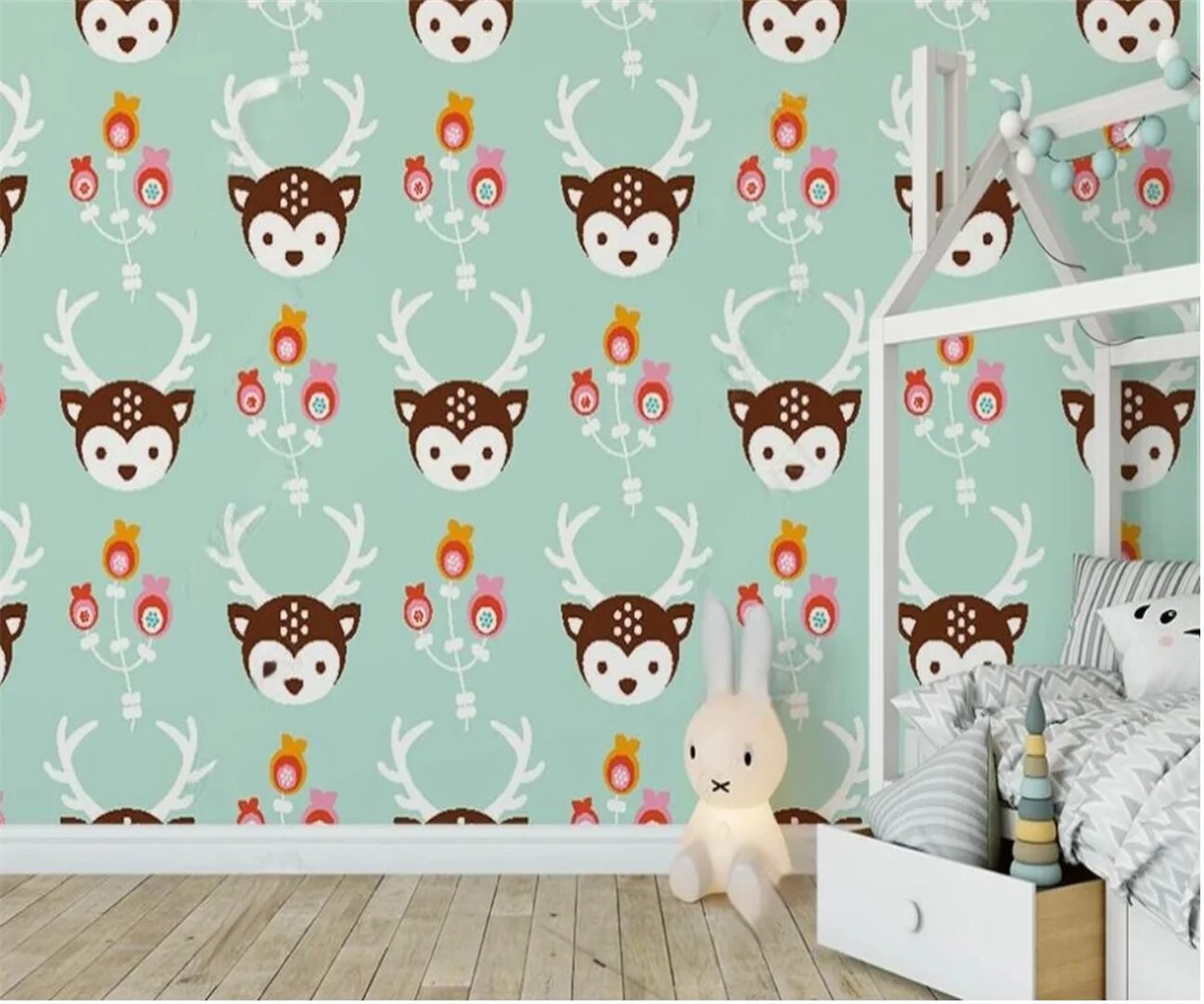 Customized Size Wallpaper American Countryside Animal Unlimited Splicing Pattern Wall Painting Cartoon Animal Tapestry 3d mural