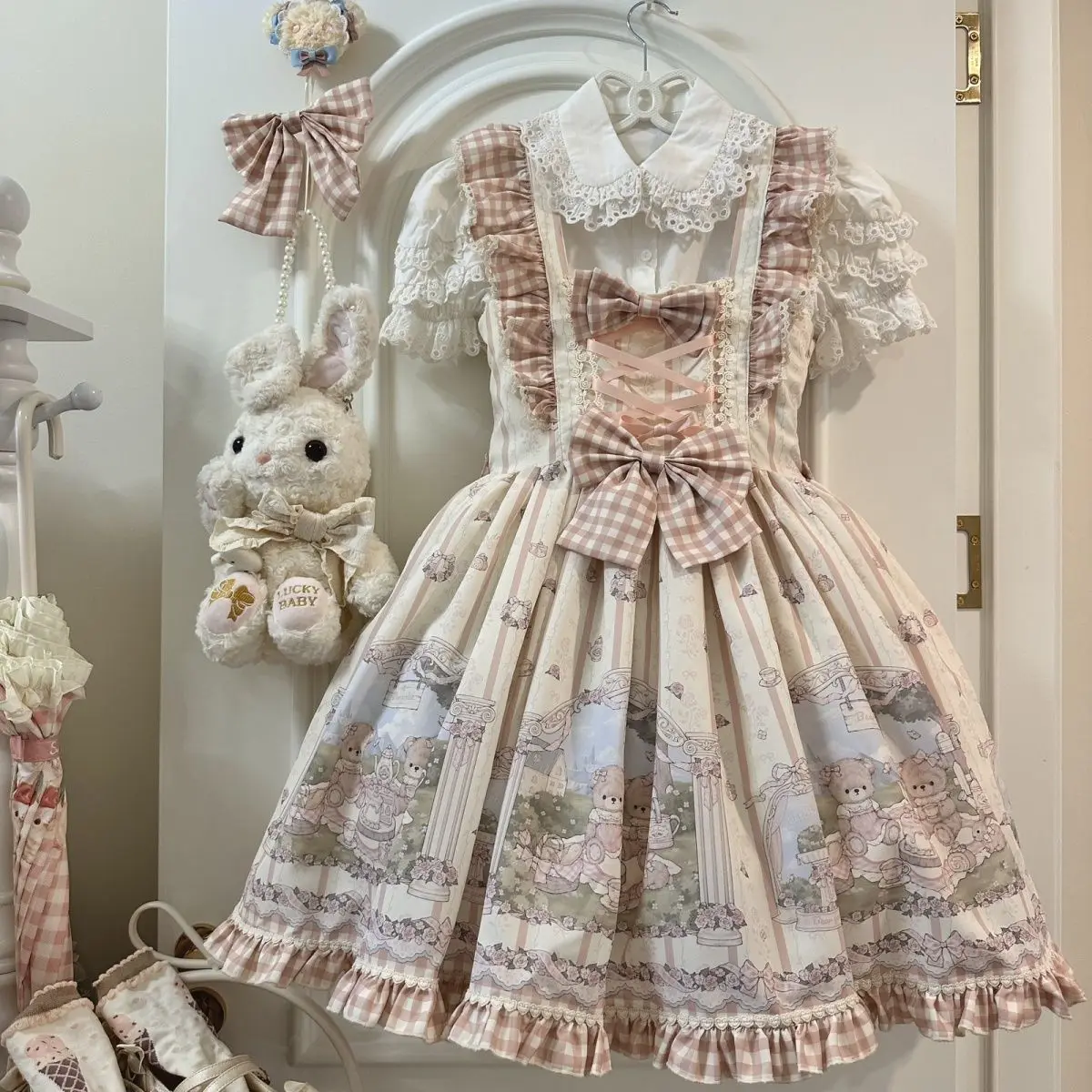 

Coalfell Doll Lolit Bear Picnic Lolita JSK Cute Lolita Original Authentic