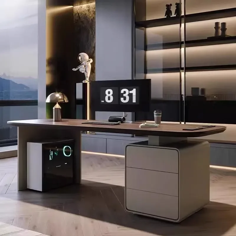 Modern Italian Minimalist Solid Wood Desk Luxury Home Office Computer Table Designer Writing Station for Study Room