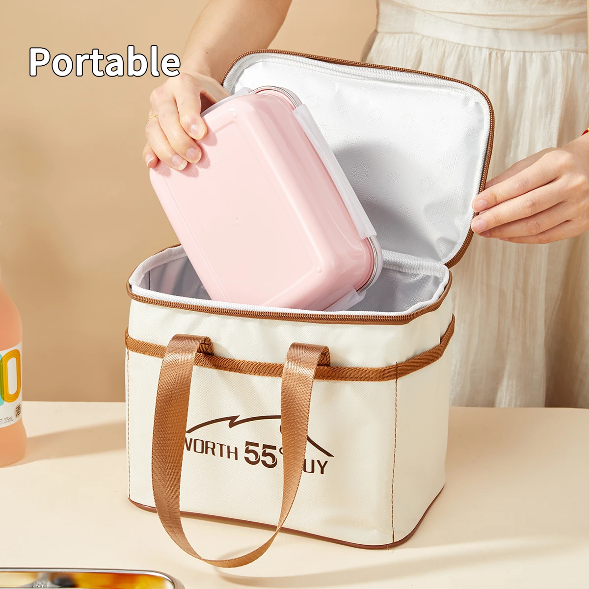 WORTHBUY Borsa termica per alimenti borsa per il pranzo con riscaldamento elettrico articoli da cucina borsa isolante per riscaldamento borsa