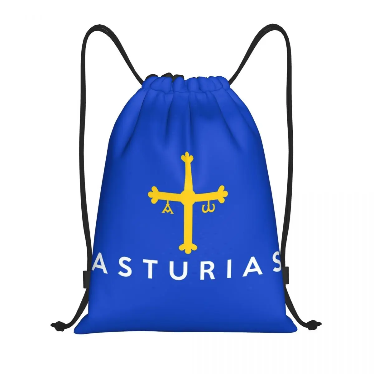 

Asturias Flag Drawstring Backpack Sports Gym Bag for Men Women Spain Shopping Sackpack