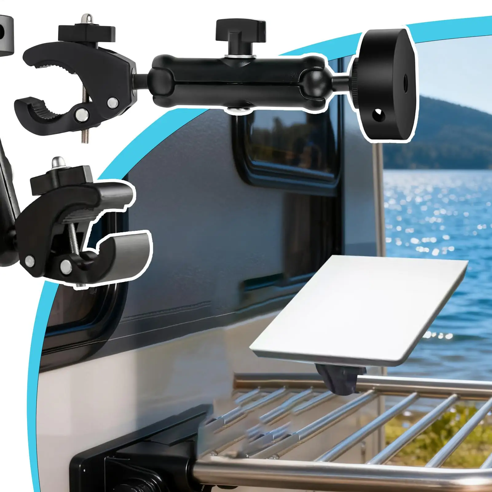 Mini adaptador de tubo de instalación rápida para montaje en coche, para RV, yate, furgoneta, remolque de viaje, caravana, autocaravana, barandillas marinas