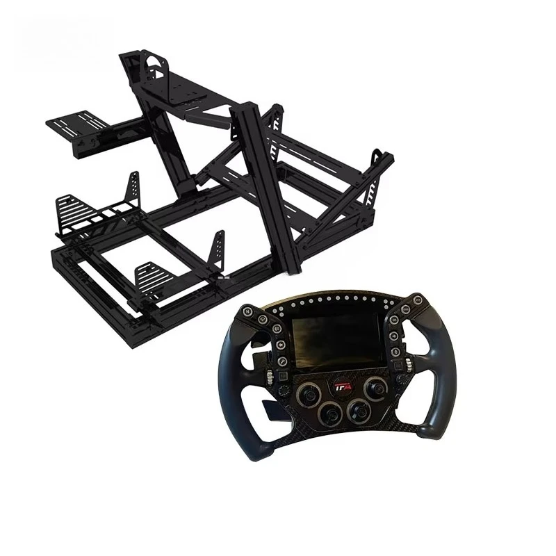 Quick-Swap Carbon Fiber Racing Wheel System with Tool-Free Installation Includes Adapters for Simagic/Asetek/Thrustmaster