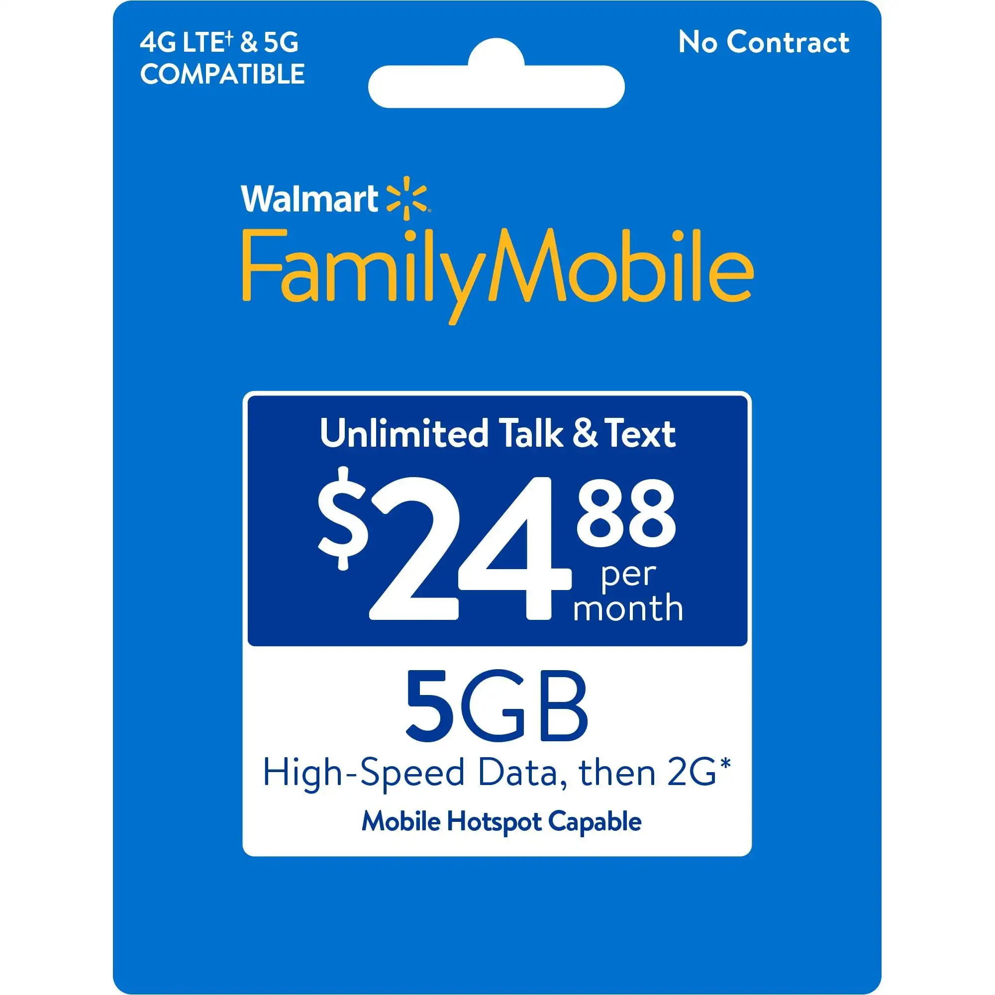 

Walmart Family Mobile $24.88 Unlimited Monthly Plan (with up to 1GB at high speed, then 2G*)