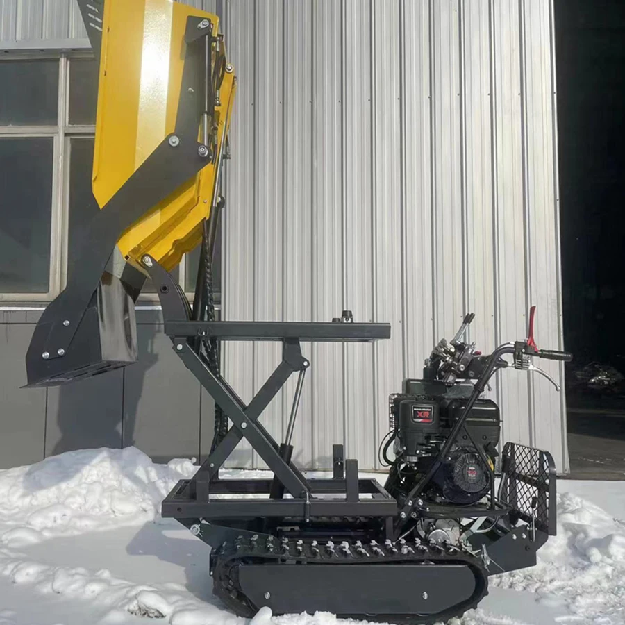 Free Shipping Mini Dump Truck PLC Motor Hydraulic Tipping 500KGS Capacity Crawler Loader with 1 Year Warranty
