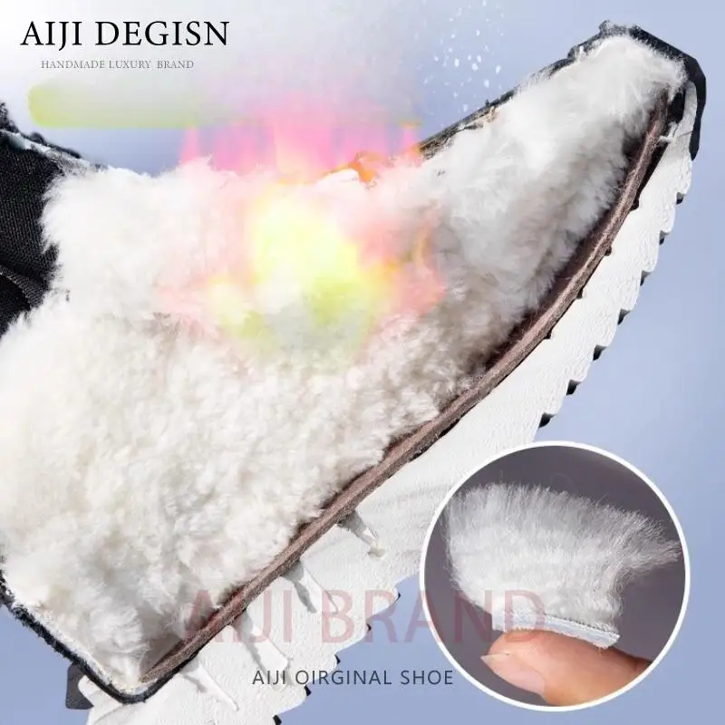 

Men Winter Thick Warm Wool Cotton Shoes Male Fashion High Top Thick Bottom Outdoor Casual Sports Snow Boots