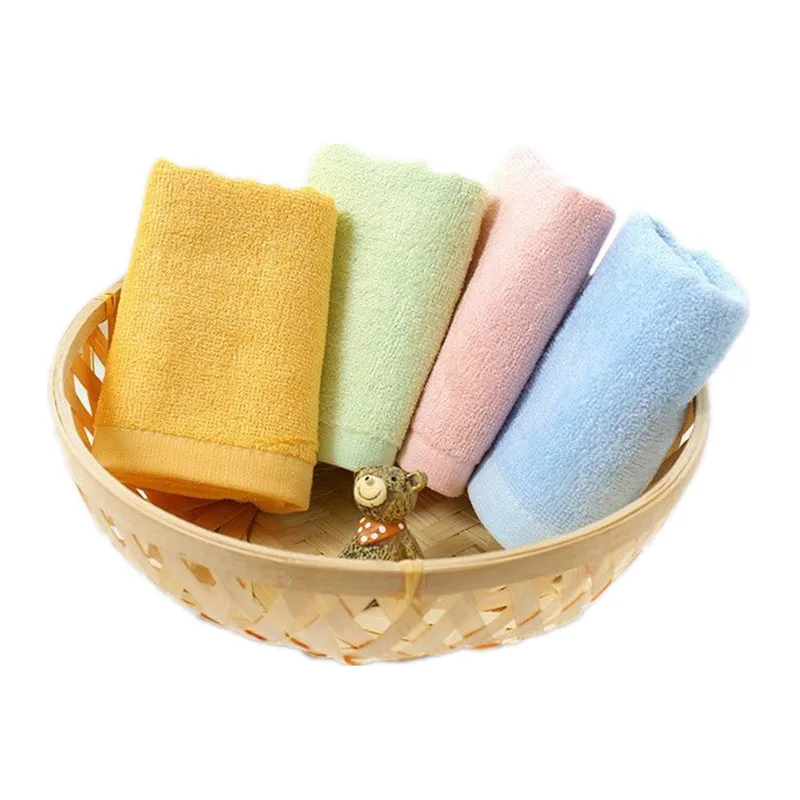 Simple Bamboo Fiber Towel, Ultra-Soft, Absorbent, Antibacterial Towel, Solid Color face towel, Small Washcloth, 2pcs per set