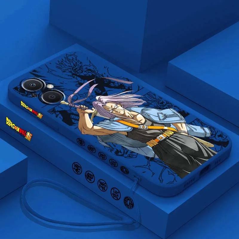 D-Dragon Ball Trunks Anime Cover For OPPO Reno 8 7 6 5 A96 A78 A74 A72 A58 A53 A40 A54s Lite 5G Liquid Left Rope Phone case