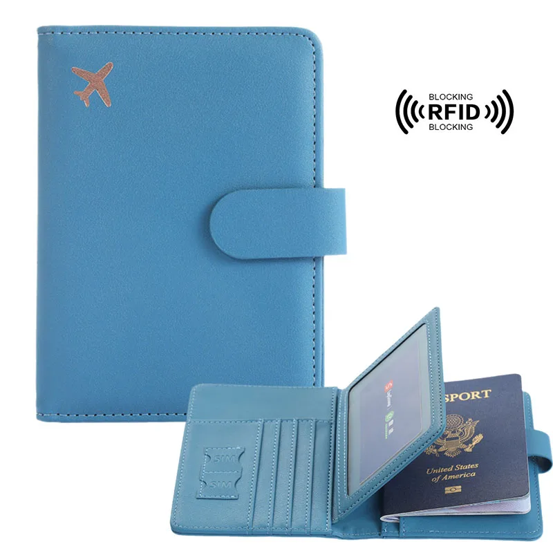 Passport Cover PU Leather Man Women Travel Passport Case Fashion Trend Clip PU Leather Wallet Protection Credit Card Holder Case