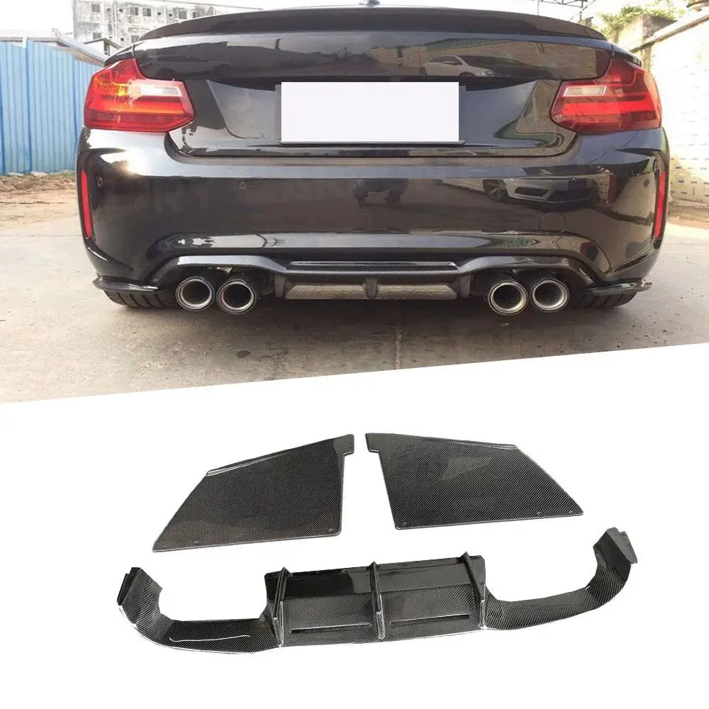 Carbon Fiber Diffuser For BMW 2 Series F87 M2 Base Coupe Competitive 2016-2019 Car Rear Bumper Diffuser Lip Spoiler