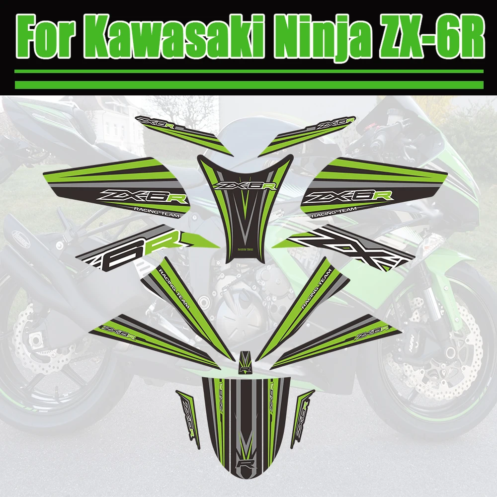 For Kawasaki Ninja ZX-6R ZX6R ZX 6R Tank Pad Fairing Stickers Gas Knee Fender Protector Motorcycle