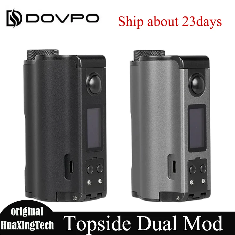 Original DOVPO Topside Dual Squonk Mod 200W Electronic Cigarette Dual High-Amp 18650(no) Batteries 510 Connection Vaporizer