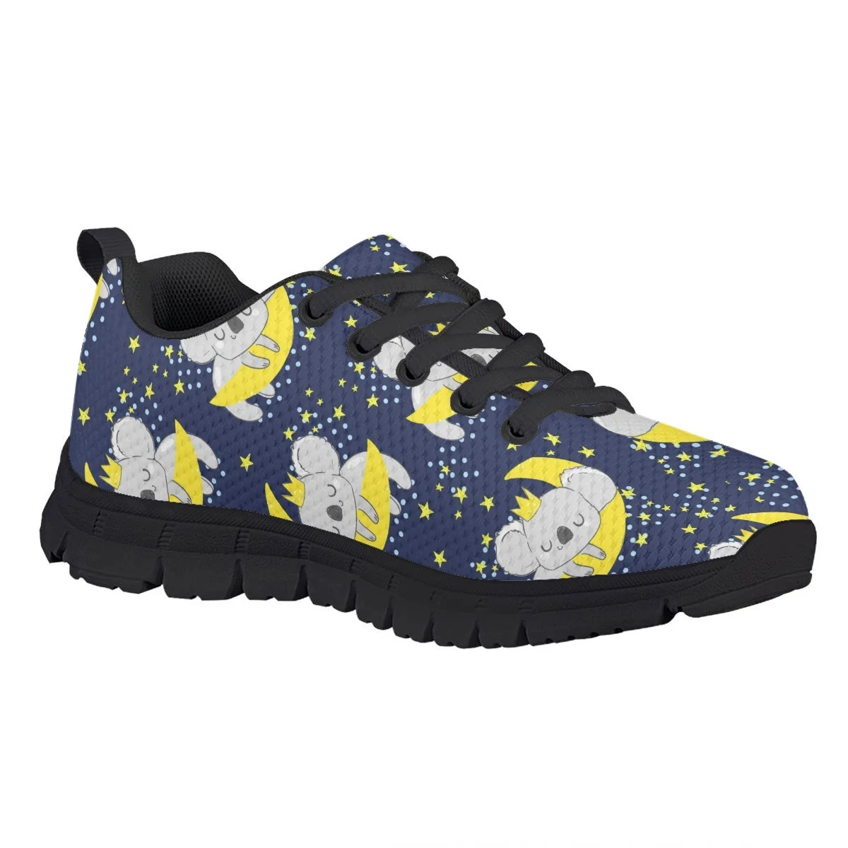 Baskets à lacets avec motif paresseux et lune pour enfant, chaussures plates confortables et décontractées pour adolescent