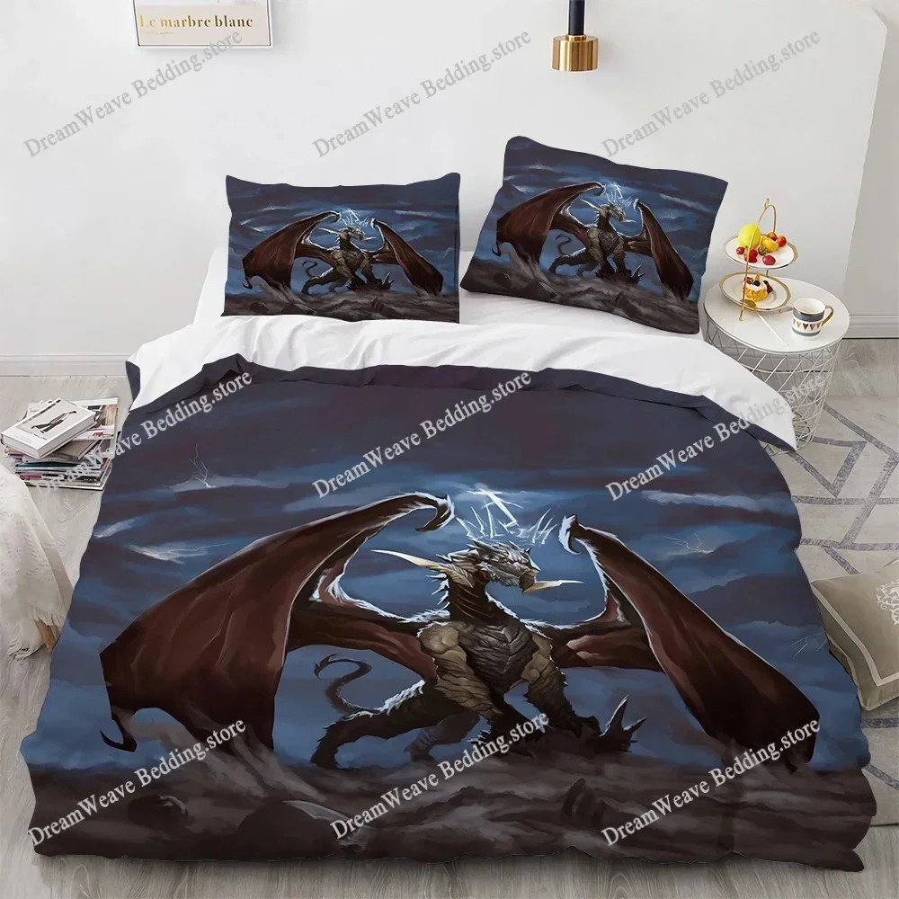 Bedding Decor 3D Print Duvet Cover Pterosaur Dragon Fantasy Pattern Quilt Covers For Children Single Twin Queen King Bedding Set