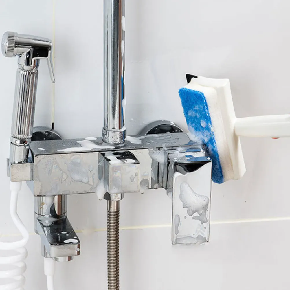 

4 Pcs Cleaning Brushes Plastic Double Sided Sponge Compartment Rich Foaming Remove Stains Wiper Strip Clean Watermarks