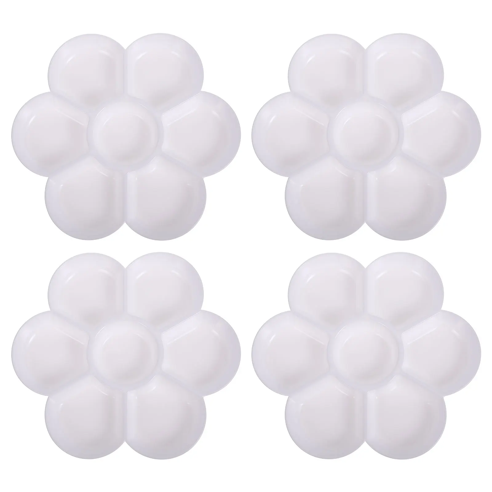 

4pcs White PP Material Painting Palette Color Mixing Trays Wear Resistance Lightweight Crafts Student Child Use