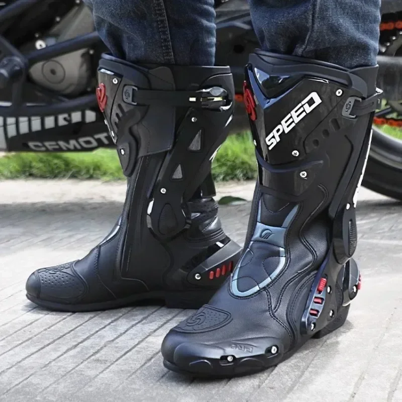 PRO-BIKER Motorcycle Boots Racing Men's Summer Breathable Anti-fall Off-road Track Tensile Anti-collision Shoes Motocross Shoes