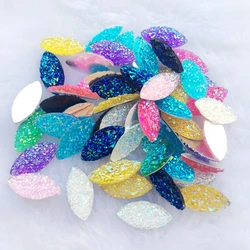 DIY80pcs AB Resin Rhinestone shiny crystal horse eye flat back scrapbook diy wedding decorating party resin strass