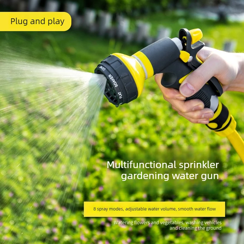 Multifunctional Garden Water Sprayer Home Gardening Hose Nozzle For Watering Flowers Vegetables Handheld Spray Water Gun