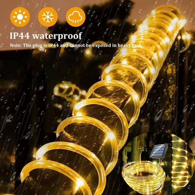 Outdoor Solar Lights Garland Rope String Lights 7-32M LED Garden Garland Waterproof Tube Lamp for Garden Christmas Decoration