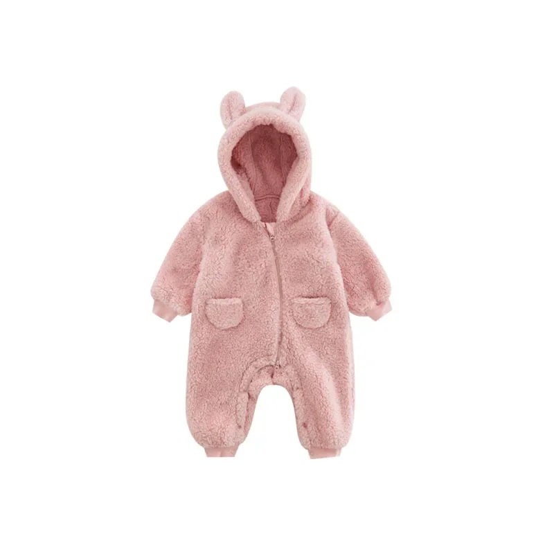 Barboteuse à capuche pour nouveau-né, vêtements de printemps, combinaison pour bébé fille, olympiques de Noël pour bébé, 0-18M