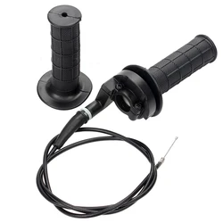 1 Pair 22mm Motorcycle Throttle Grip with Twist Cable Handle Bar Hand Grips For Pit Dirt Bike ATV Quad Motocross Racing