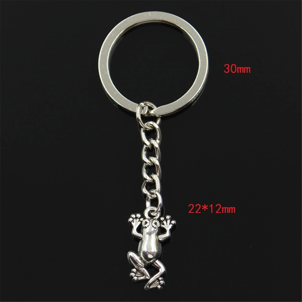 Fashion Keychain 22x12mm Frog Pendants DIY Men Jewelry Car Key Chain Ring Holder Souvenir For Gift