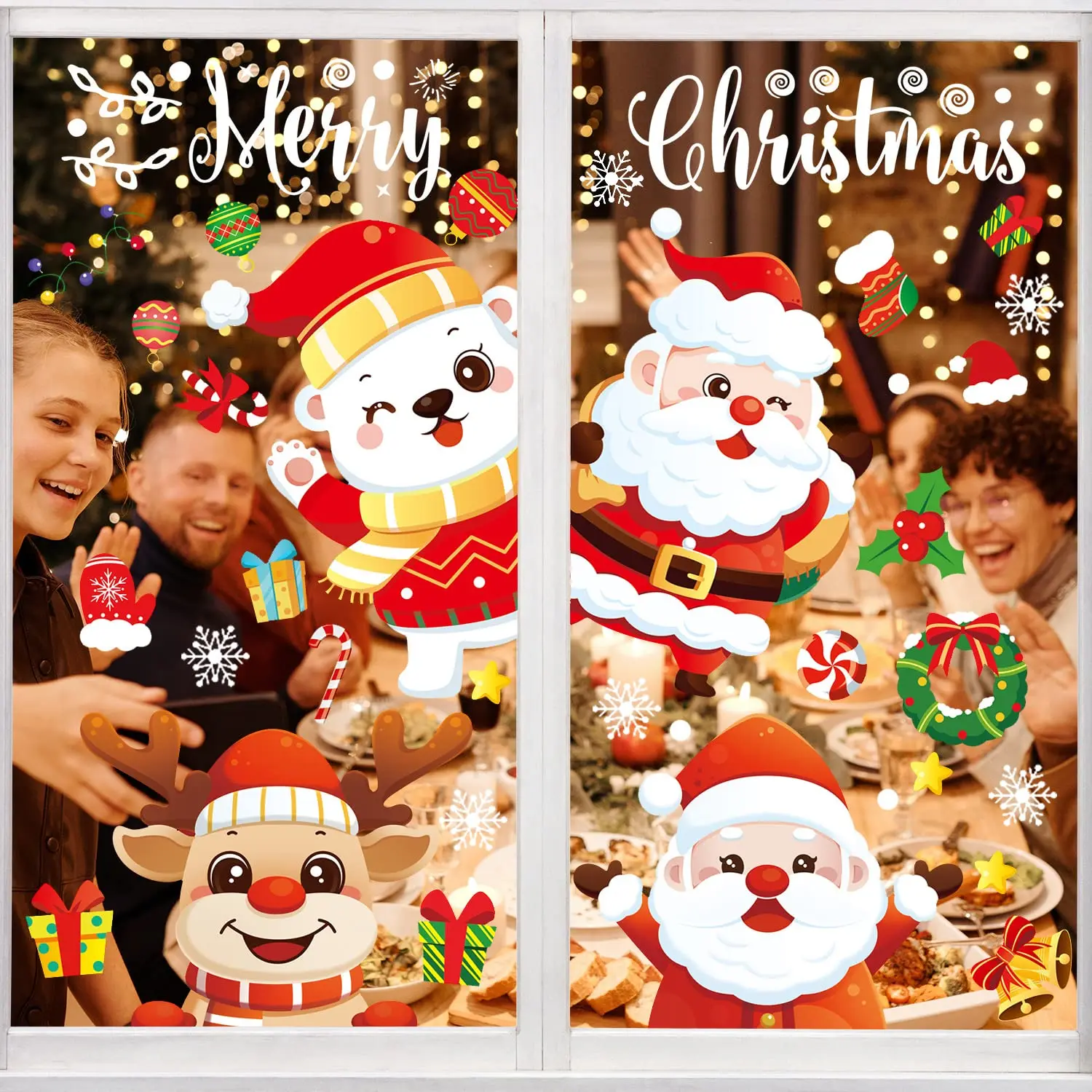 Neue 3D-Schneeflocken-Fensteraufkleber, 4/8/9 Blatt, Weihnachts-Fensteraufkleber, wiederverwendbar, PVC, weiße Schneeflocken, Weihnachtsraumdekoration