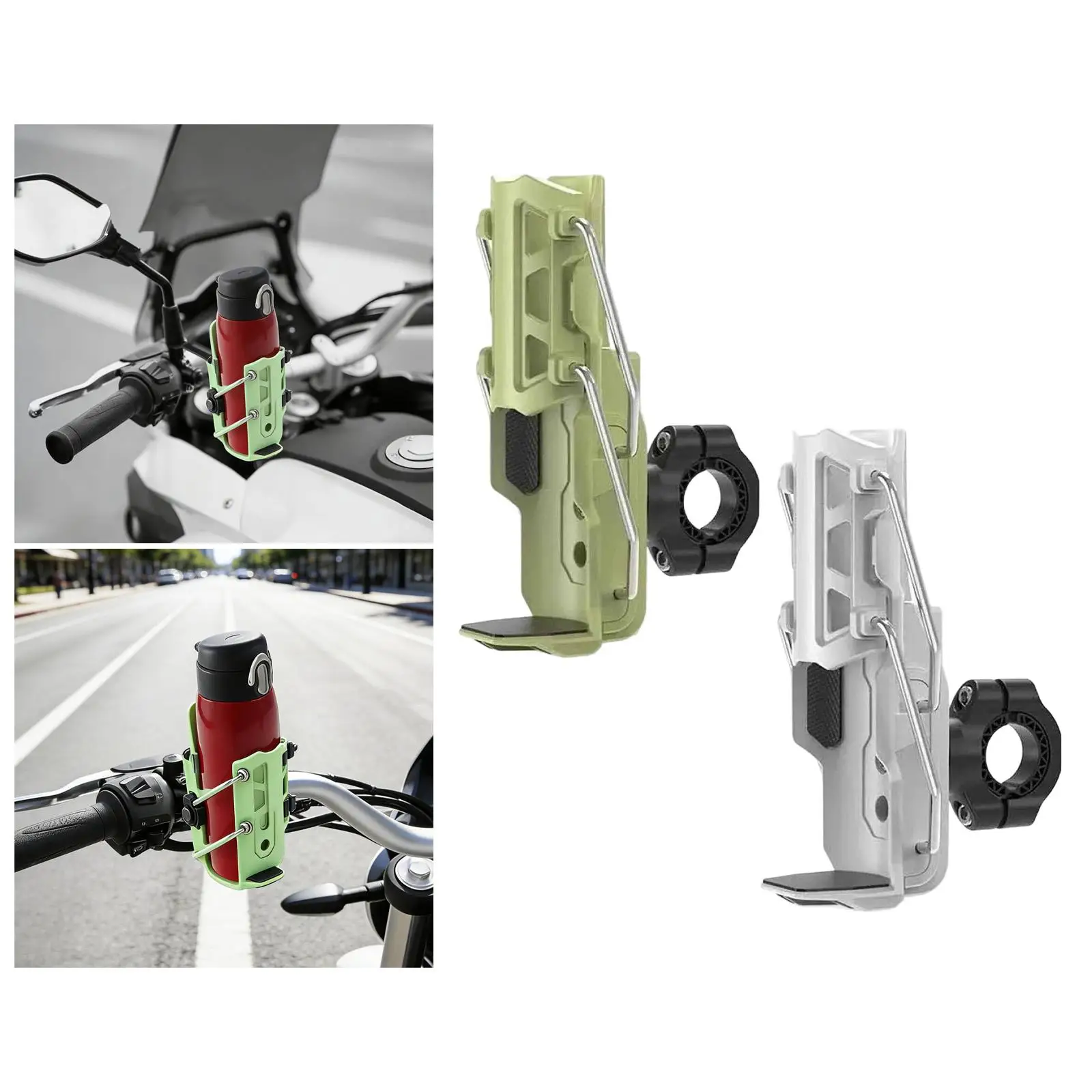 

Cycling Bottle Cage Durable ABS Resin Cup Bracket Handlebar Mount for Motorcycle Scooter and Moped Riding