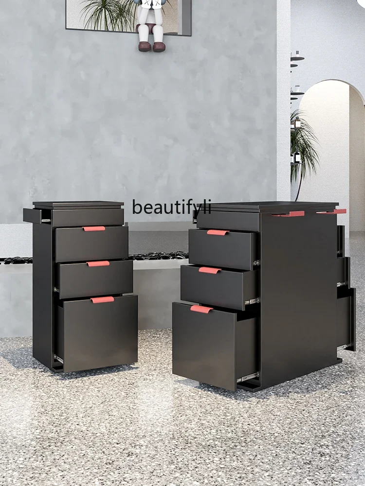 High-End Barber Shop Tool Cabinet for Hair Salon Tool Table Storage Rack Drawer Cabinet Multi-Function Hair Cutting Cabinet