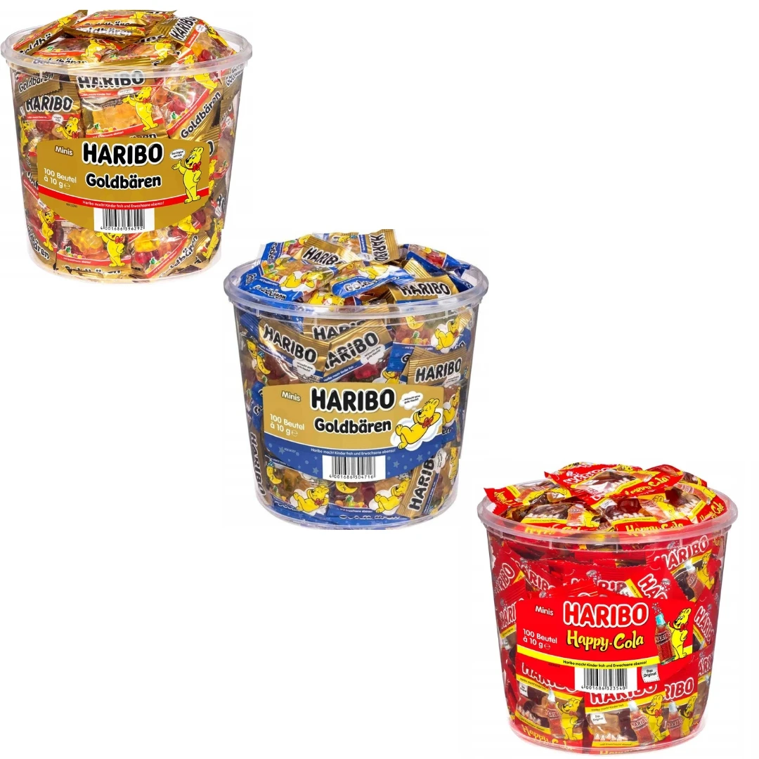 Zestaw 3 smaków żelek Goldbaren,Cola, Gute-Nacht mini 300x10g 3kg - Haribo