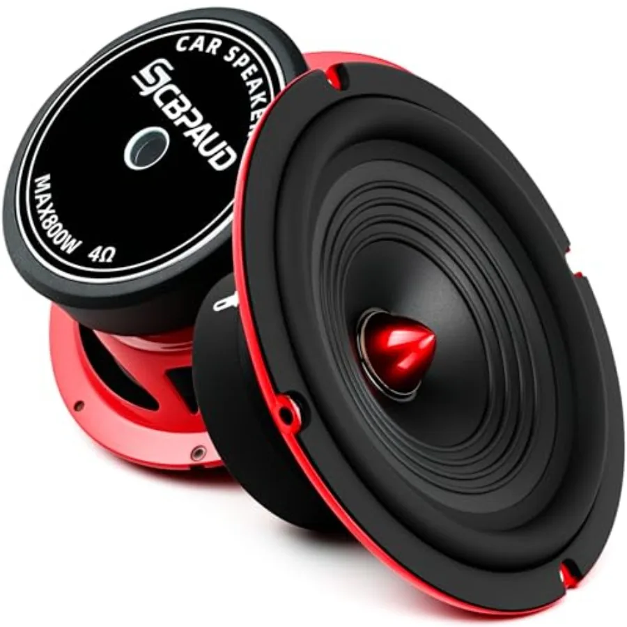 

Car speakers for vehicles and home theater: fiber cone woofers, black, 800W peak power, bullet head design for clear bass stere