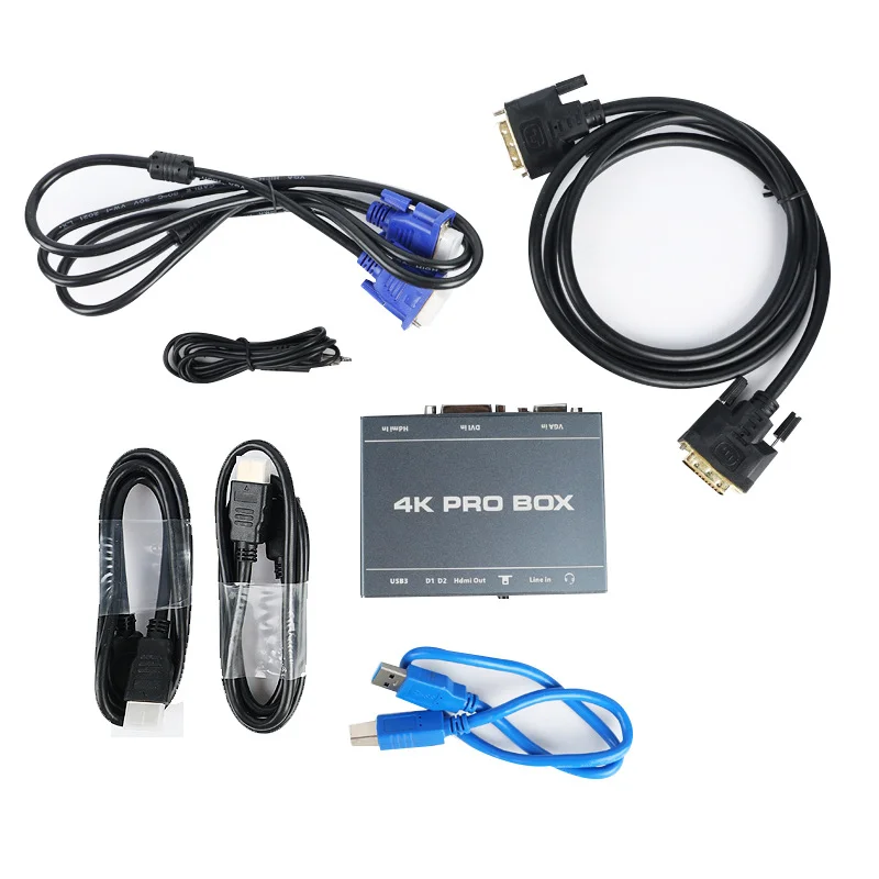 

HD video capture card device Production with the 4K PRO BOX DVI HDMI VGA to USB3.0 Capture Card HDMI Loop Out