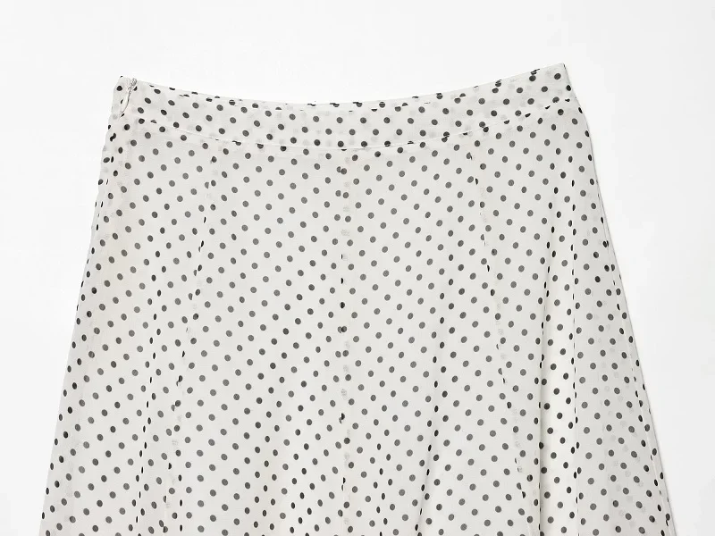 MUJER Polka Dot Blusen Damen Halbtransparente Blusen und Röcke Set Urlaubs-Strand-Tops für Frauen Langarm Casual Blusen – Detail 16
