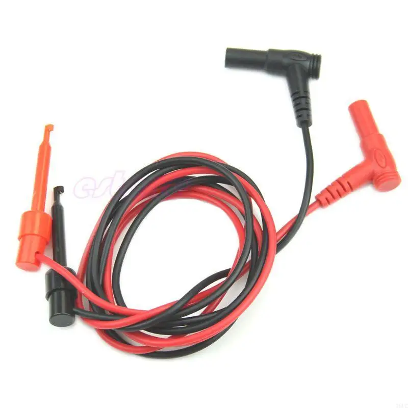 T8UC New 1Pair Banana Plug To Test Hook Clip Probe Cable Fr Multimeter Test Equipment