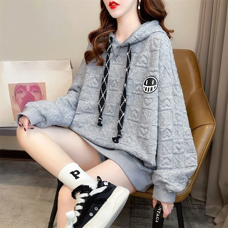 Branco feminino com capuz superior solto moletom dropshiping roupas coreanas na promoção casual novidade moletom com capuz feminino