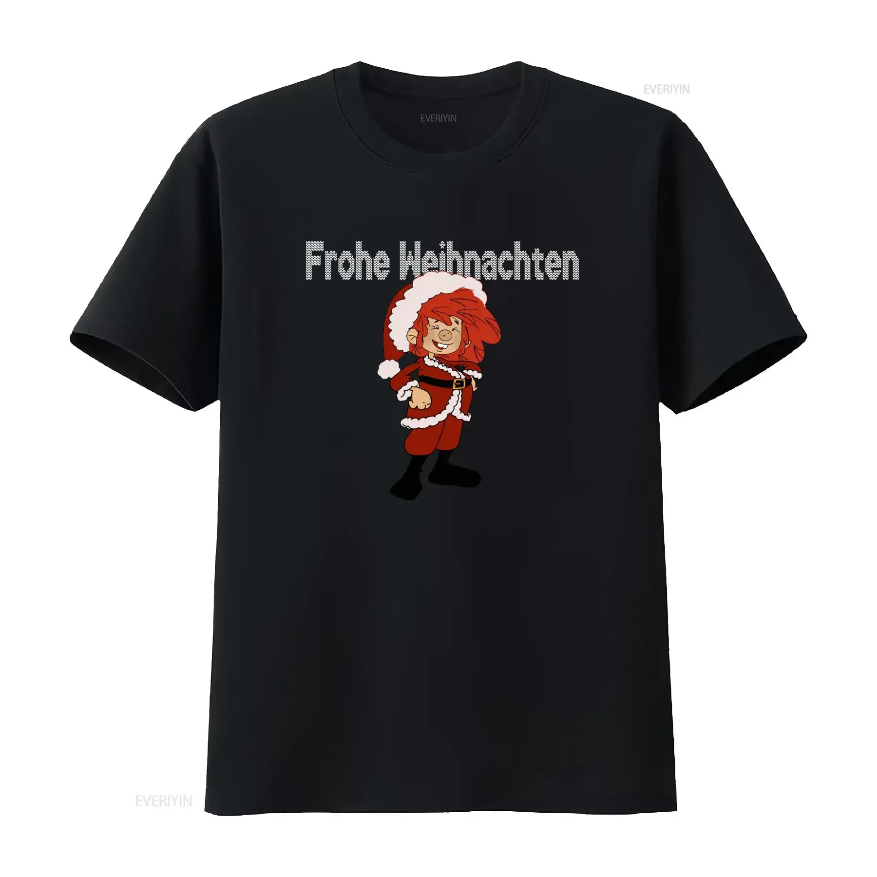 Frohe Weihnachten Merry Christmas Pumuckl Santa Claus Nikolaus T Shirt vintage Washed streetwear designer clothes fashion