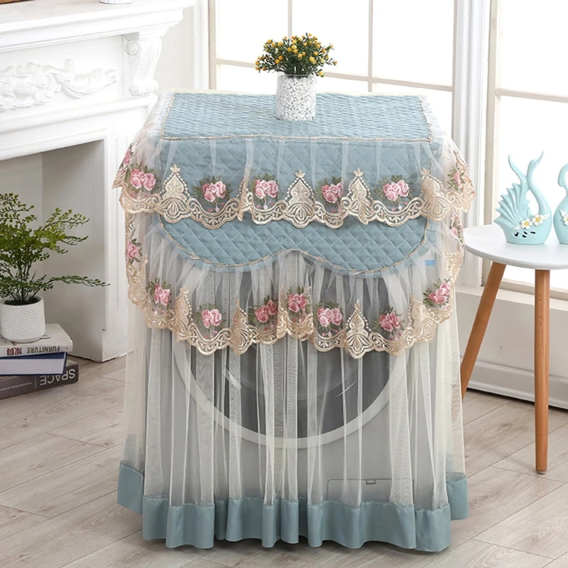 

Cover Lace Ruffle Floral Washing Machine Dust Cover Protection Front Durable Soft Home Washing Machine Dust Cover