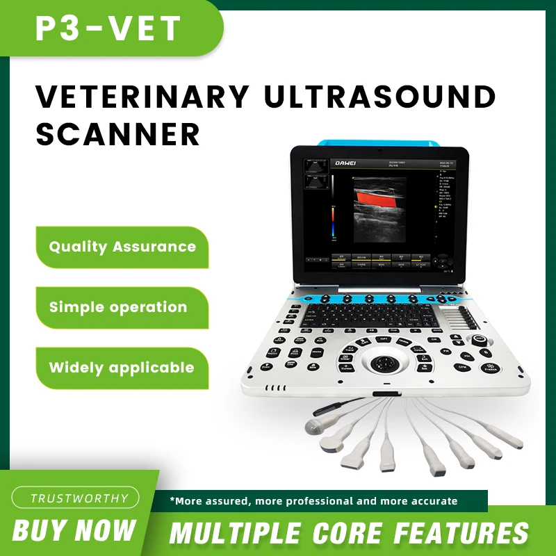 Pet Hospital Laptop Doppler Ultrasound  Machine Canine Sonar Scanner Veterinary Color Doppler Ultrasound Diagnostic Scanner LED