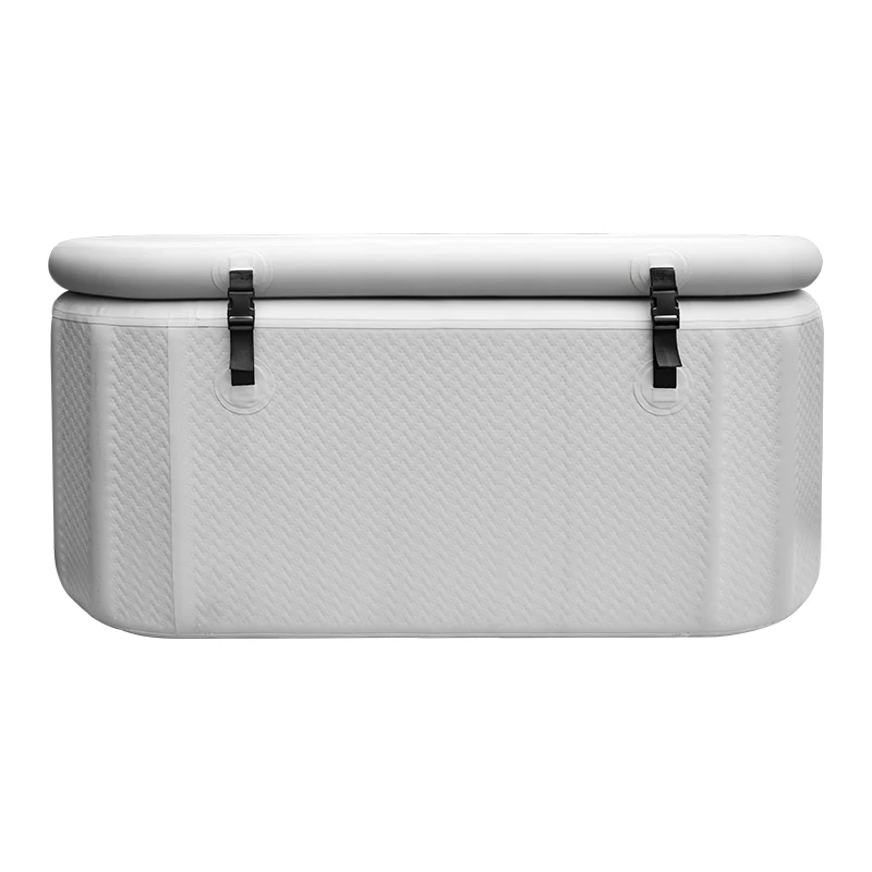 حوض استحمام ثلجي محمول قابل للنفخ من مادة PVC مع غطاء مضخة مبرد يغرق بارد للاستخدام في حمام السباحة في الهواء الطلق قماش بغرز متدلية