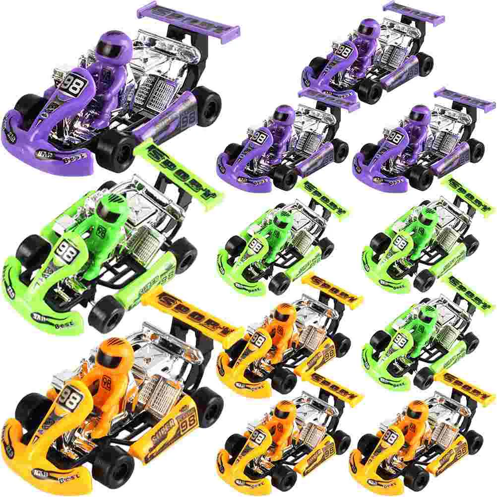 12 Pcs Car Toy Pull Back Kart Preschool Child Cars Toys Push and Go Plastic Party Bag Fillers