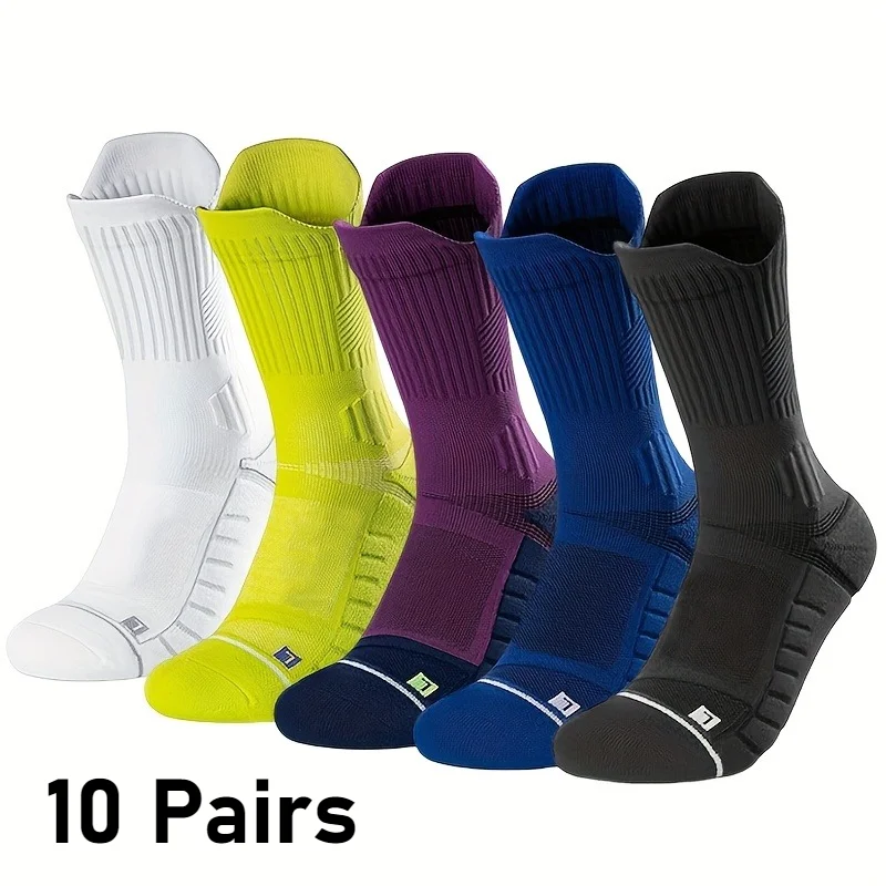 10 Double Large Thickened Men's Socks  AutumnWinter Warmth Shockproof Anti Slip  Basketball Football Running Mountain Climbing