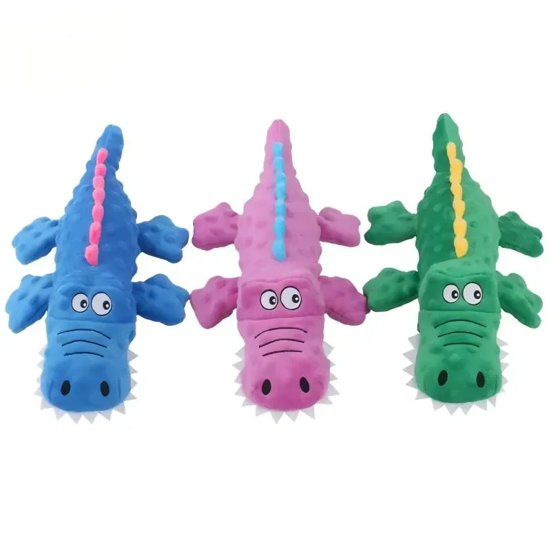 Interactive Squeaky Plush Crocodile Shape Sound Toys Bite Resistant Non-Toxic Chew Toy for Small/Medium Dogs Relieve Boredom