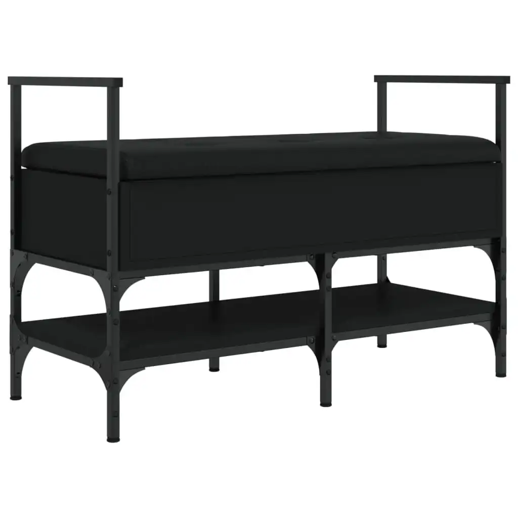 vidaXL Banc à chaussures noir 85,5x42x57,5 cm bois d'ingénierie