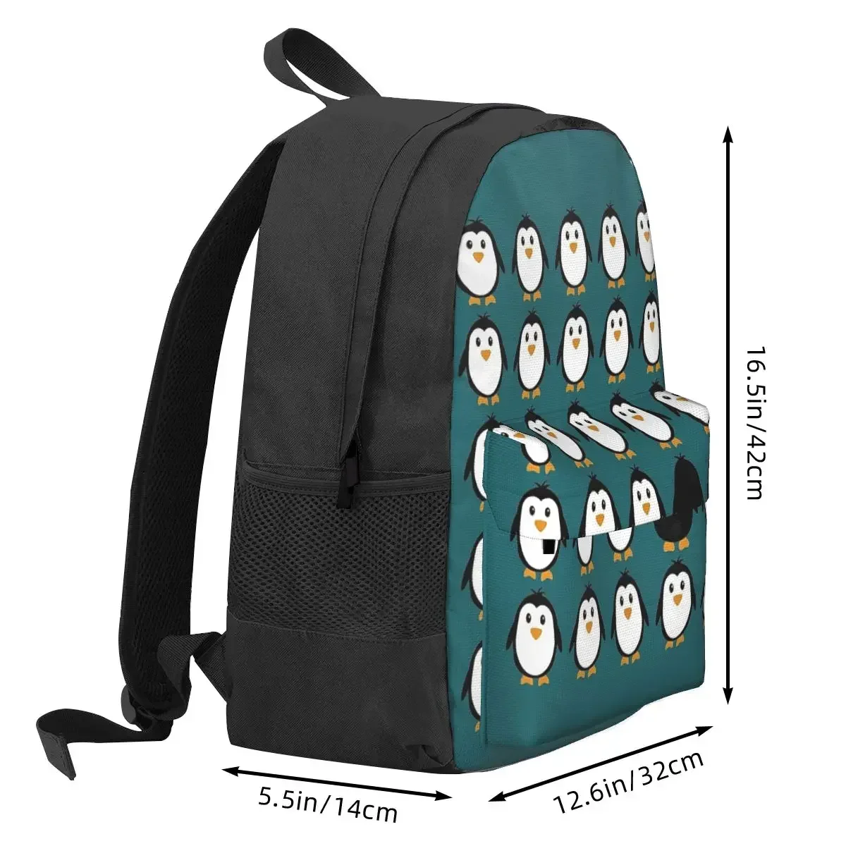 Penguin Colony Backpacks Boys Girls Bookbag Students School Bags Cartoon Kids Rucksack Travel Rucksack Shoulder Bag
