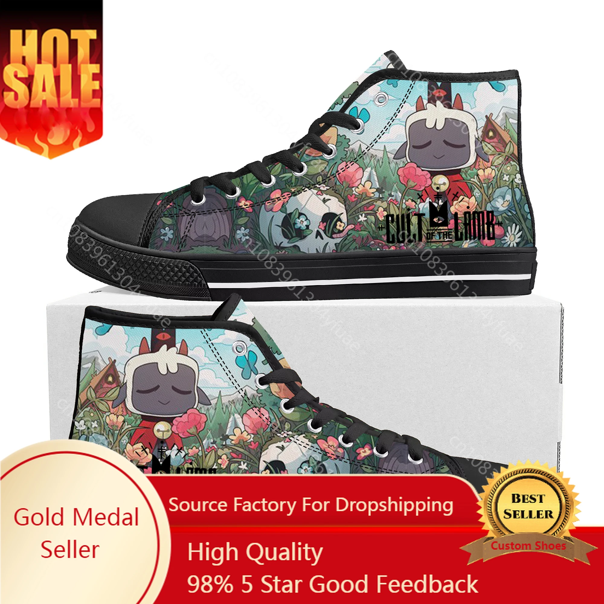 

C-Cult Of The High Top Sneakers Cartoon Game Men Women Teenager High Quality Canvas Sneaker Fashion Custom Built Couple Shoes