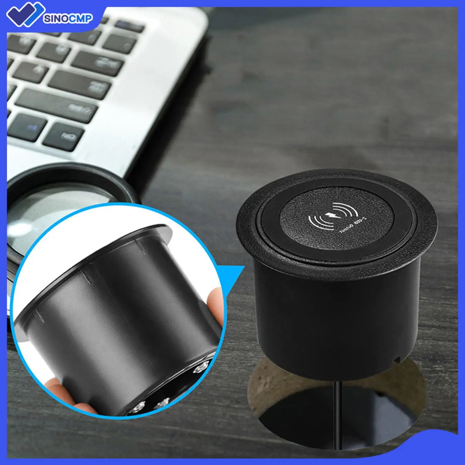 

Автомобильное беспроводное зарядное устройство Ring Press для iPhone, Samsung, Huawei, устройства Qi с невидимым креплением из АБС-пластика 5V1A, мультизащита